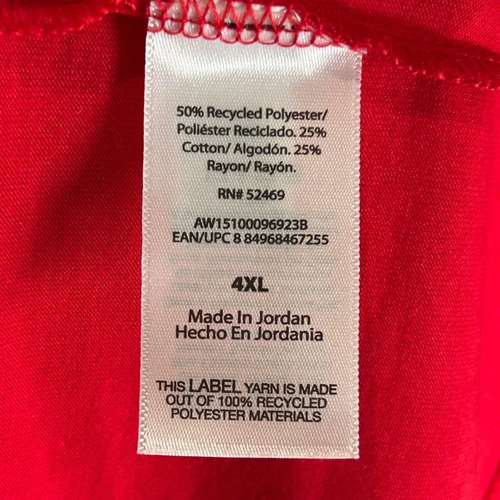 Athletic Works Mens 4XL Red Moisture Wicking Short Sleeve T-Shirt‎ 2 Pack New